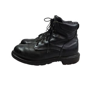 Vtg Red Wing supersole 2.0 soft toe black leather lace up work boots usa